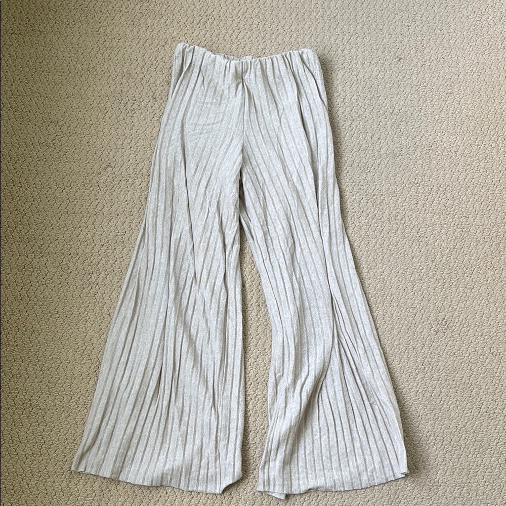Zara Cream Elastic Waist Pants